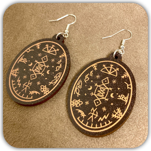 サーミ族 シャーマンドラム ピアス [ブラウン]