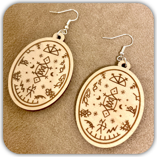 サーミ族 シャーマンドラム ピアス [ホワイト]